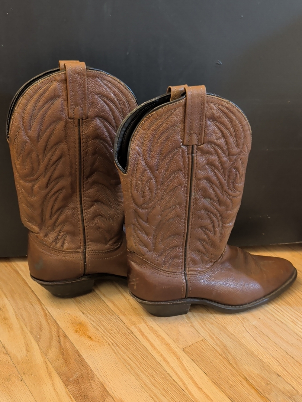 Women's Brown Western Leather Cowboy Boots